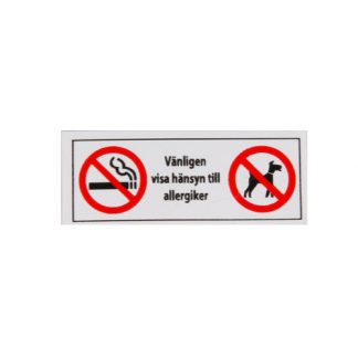 No smoking/allergy sticker - 100 pcs